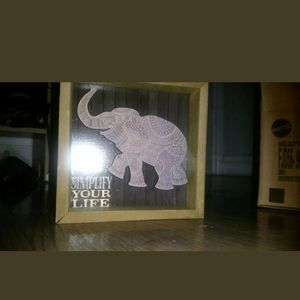 Simplify your life happy elephant home decor frame